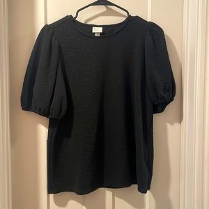 A New Day Black Puff Sleeve Blouse